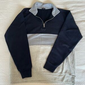 John Galt Striped Quarter Zip Sweatshirt